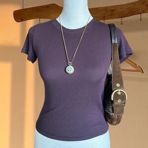 aritzia Wilfred free Purple Ribbed Women's Top